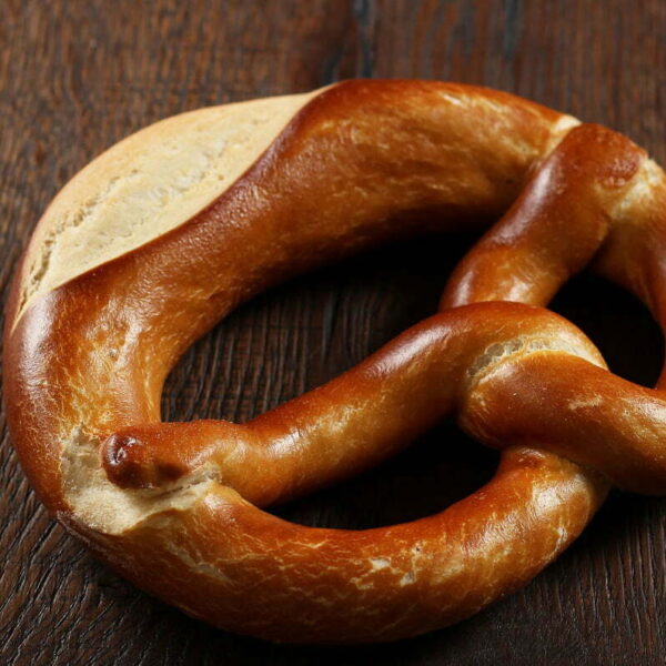 bretzel-plain Bavarian Bretzel Plain, a traditional German treat with a golden-brown crust and soft, chewy texture, crafted using time-honored recipes