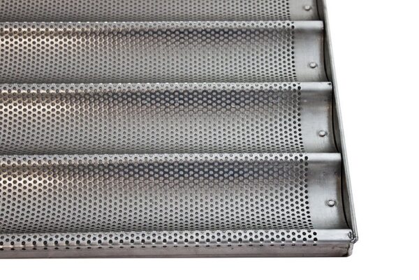 this is the product image showing a section of the baguette aluminum pan or simple a baguette pan