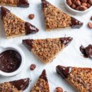 image of the Amazing German Nut Bars / Nut Corners / Nussecken, 2 corners dipped into chcolate